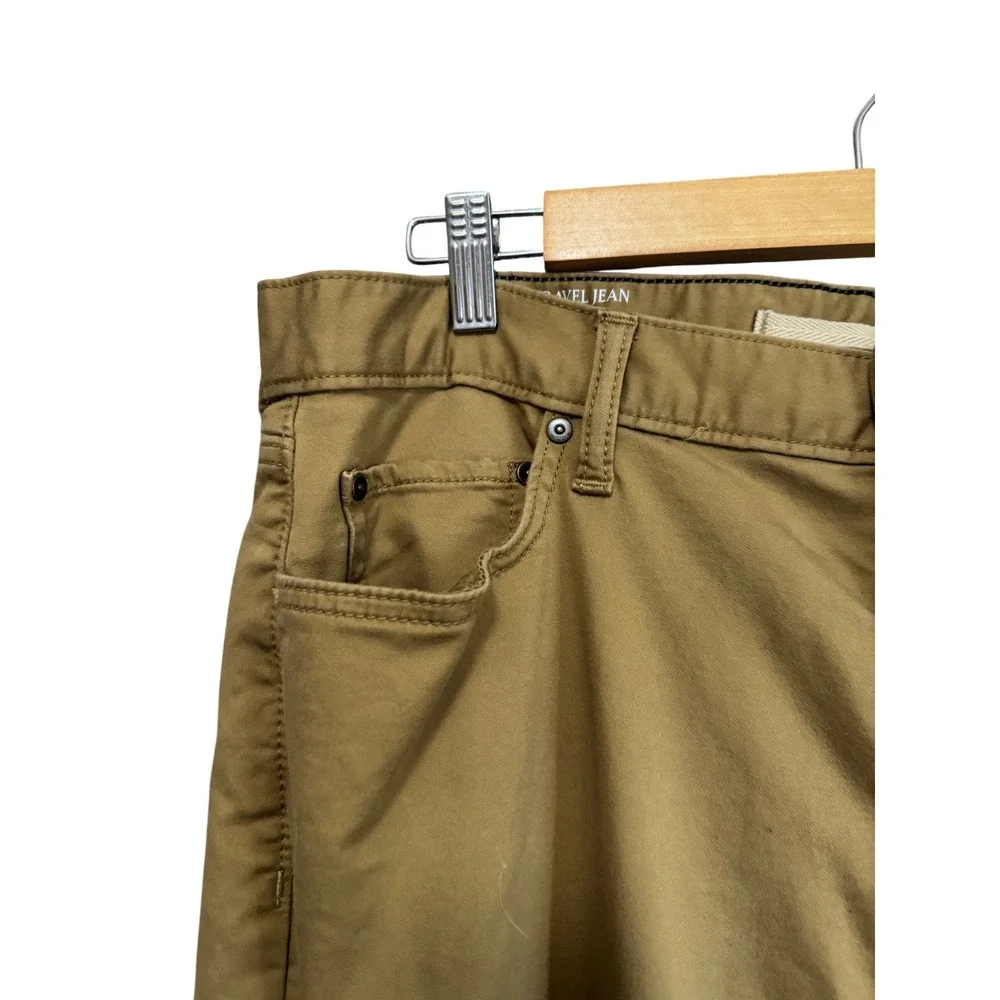 Banana Republic Travel‎ Jean Mens 36x30 Khaki Tan Excellent Slim Fit Stretch